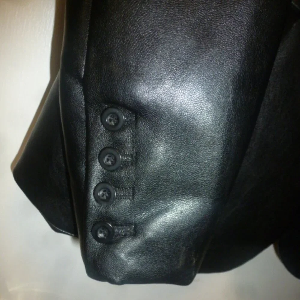 We The Free Black Faux Leather Blazer Jacket – Size Small (Fits M) - Picture 3 of 12